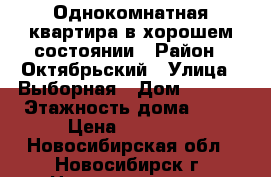 Однокомнатная квартира в хорошем состоянии › Район ­ Октябрьский › Улица ­ Выборная › Дом ­ 91/1 › Этажность дома ­ 10 › Цена ­ 12 000 - Новосибирская обл., Новосибирск г. Недвижимость » Квартиры аренда   